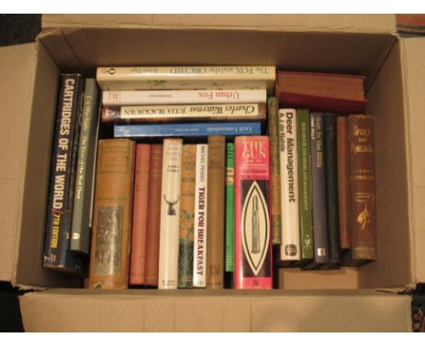 A box of shooting, hunting and natural history books, including Bryden 'Enchantments of the Field', 1930, Reynardson 'Sports 