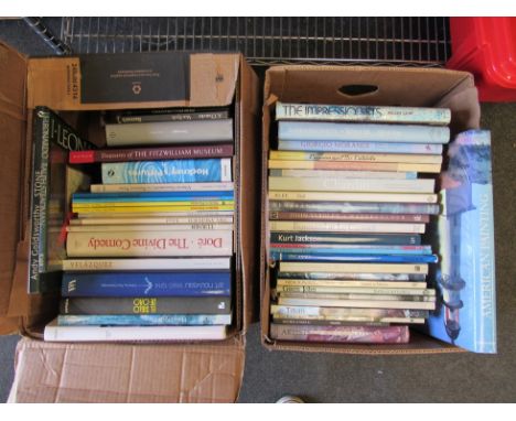 Two boxes containing a quantity of art books