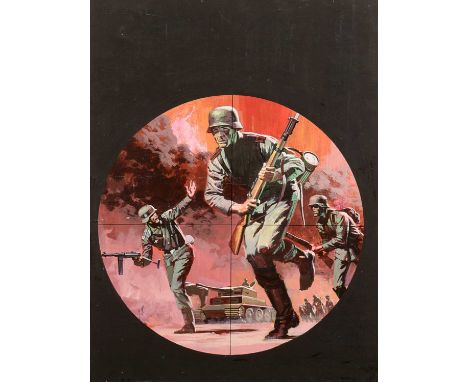 Original Art Work for the front cover of Battle Picture Library, No. 292 'Shield of Fate', by Jordi Penalva, gouache on board