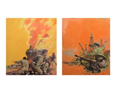 Original Art Work for the front cover of Battle Picture Library, No. 561 'Fire in the East', and Battle Picture Library, No. 