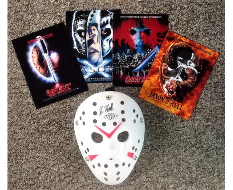 Kane Hodder Friday 13th hand-signed Jason Voorhees mask. Hand-Signed by Kane Hodder, who played Jason Voorhees in 4 of the Fr