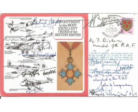 WW2 Award of OBE cover signed by 15 WW2 OBE medal winners. Includes Harry Broadhurst, Patrick Bayly, John Grandy, Dermot Boyl