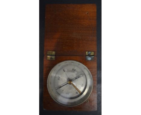 A 19th Century Mahogany Cased Compass with silvered dial