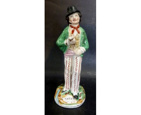 An Early 19th Century Staffordshire Double Sided Figure, Water and Gin, 23 cms tall