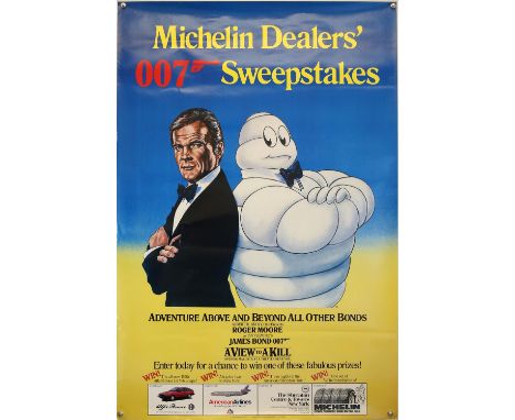 James Bond A View To A Kill (1985) US One Sheet Michelin promo poster, for this commercial tie-in, linen backed, 32.75 x 49 i