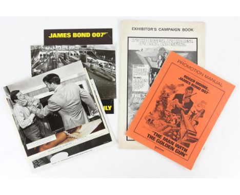 James Bond collection including The Spy Who Loved Me Exhibitor's Campaign Book, The Man With the Golden Gun Promotion Manual,