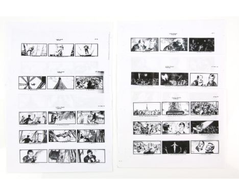 James Bond A View to a Kill (1985) Original photocopied reduction storyboards from the production of the Eiffel Tower chase s