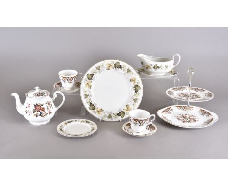 A Royal Doulton Larchmont pattern dinner service, comprising six dinner plates, six salad plates, six side plates, two tureen