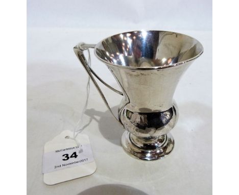 An Edward VII Arts and Crafts silver cup by William Hair Haseler of stylised design. 3½'' high. Birmingham 1904. 2ozs 18dwts