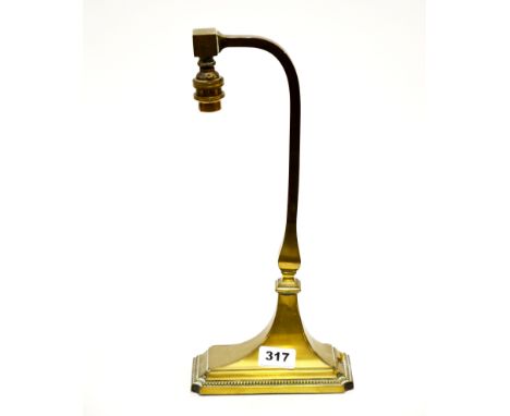 An early 20th century brass desk lamp, H. 36cm.