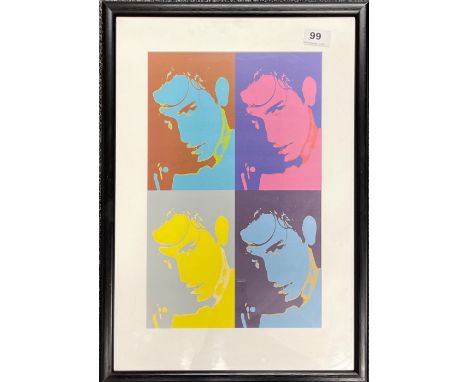 A framed lithograph, frame size 38 x 52cm.