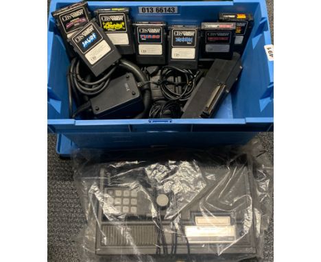 A quantity of vintage computer motor racing games, with Thomas the Tank Engine.