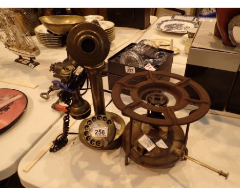 Modern vintage style candlestick phone and Burmos Primus stove