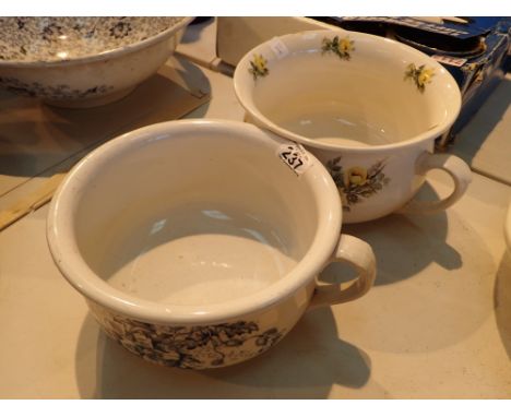 Two vintage ceramic potties