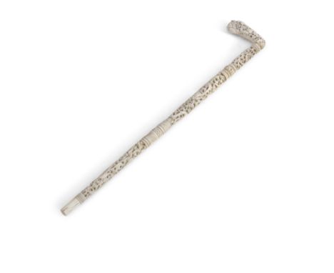 ***PLEASE NOTE: THIS LOT DOES NOT INCLUDE PRESENTATION BATON, DESCRIPTION SHOULD READ:AN ANGLO-INDIAN CARVED IVORY CANE, prof