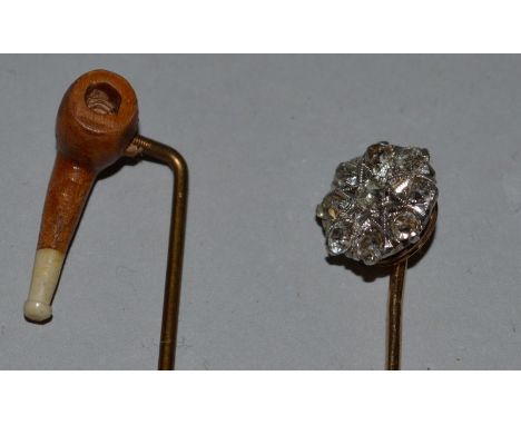 A DIAMOND STICK PIN and another as A PIPE (2).