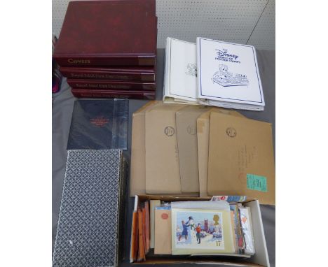 Stamps: UK FDCs 1966-2000, 2 Disney World of Stamps Albums with covers & stamps (m), Jersey Collections 1991-95 (m), presenta