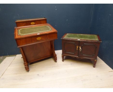Modern reproduction mahogany davenport with fitted record player by Garrard 98H x 68W cm