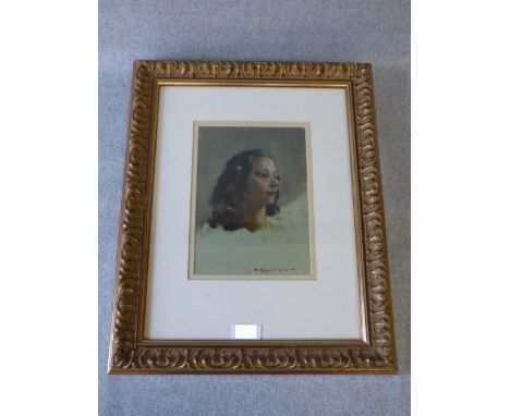 In the style of J F Herring, reproduction oil on canvas of the stable companion and VERNON WARD  oil on board portrait of a l