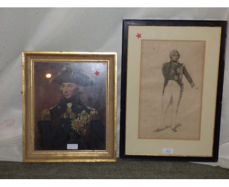 Colour print of Lord Nelson & lithograph of Lord Nelson published by Colnaghi 1881