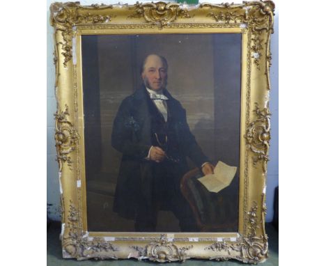 Oil on a canvas, "Portrait of a Gentleman"  label verso John Garratt Lord Mayor of London, 1824.  Bought Bishops Court 1833, 