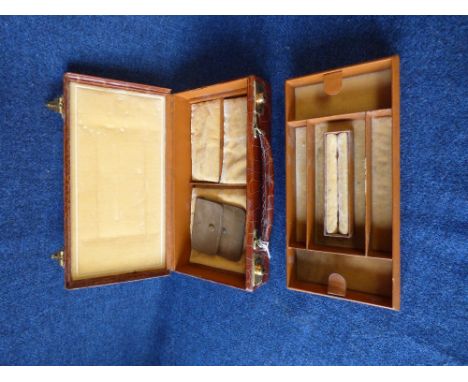 Vintage brown crocodile jewellery case by Vickery