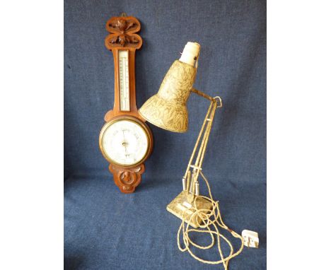 Angle poise desk lamp & wall barometer