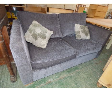 Modern 2 seater sofa bed upholstered in grey fabric 93 x 165 cm