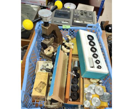 A selection of watch makers and repair tools with SWCS watch back opener, a Rolex case back opener of different sizes, other 