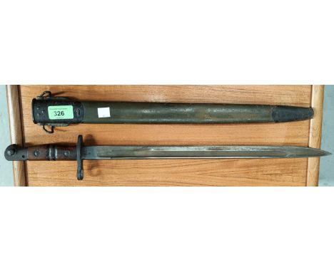 A WWI bayonet US army pattern, date 1917, blade 42cm, with scabbard, 58cm 