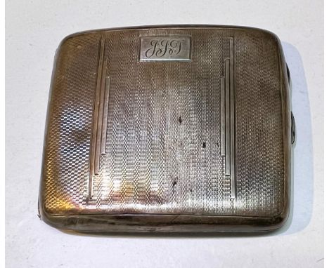 A monogrammed hallmarked silver cigarette case Birmingham 1933, 3.75oz 