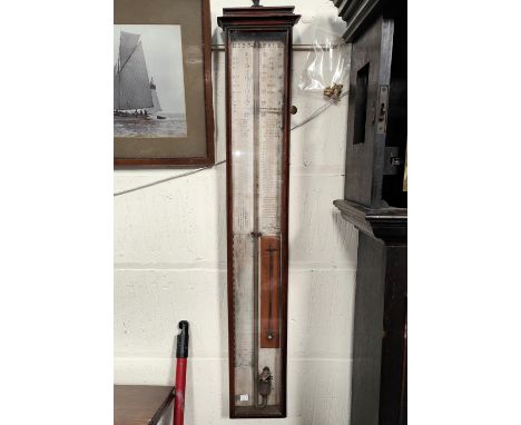An Early first model Admiral Fitzroy mercury barometer, glazed front etc
