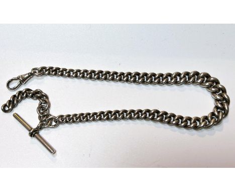 A silver Albert watch chain formed from graduating links,2.1 oz.