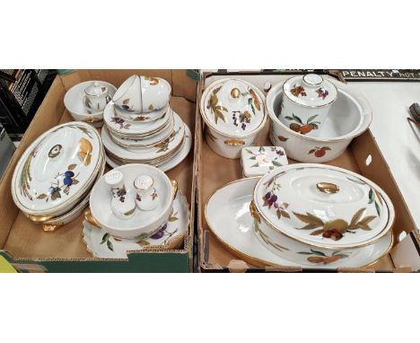 Approximately 29 pieces of Royal Worcester "Evesham" dinnerware including tureens, serving dishes etc. 