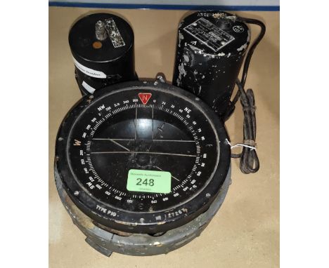 WWII LANCASTER BOMBER, a type P10 compass, 17cm diameter, a Mk II Turn and Slip Indicator and a Pioneer Altimeter 