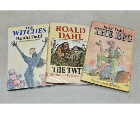 THREE ROALD DAHL BOOKS WITH ILLUSTRATIONS BY QUENTIN BLAKE, a first edition 'The BFG' published 1982 ISBN 0-224-02040-4, 'The