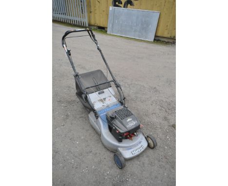 A MASPORT REAR ROLLER SELF PROPELLED PETROL LAWNMOWER, with grass box (engine turns)