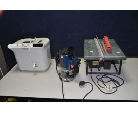 A RYOBI RE-601 INDUSTRIAL 1/2 '' ROUTER, a Performance electric Tile cutter and a Morphy Richards Bread Maker (all PAT pass a