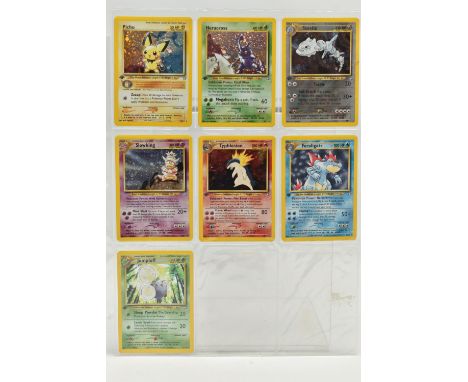 POKEMON NEO GENESIS MOSTLY FIRST EDITION HOLO CARDS, includes Feraligatr 4/111, Heracross 6/111, Jumpluff 7/111, Pichu 12/111