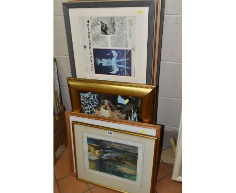 R.O SHIRLEY (20TH CENTURY) 'DERBYSHIRE MOORS - EVENING', a modern abstract landscape, signed bottom right, watercolour on pap