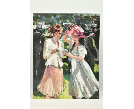 SHERREE VALENTINE DAINES (BRITISH 1959) 'ROYAL ASCOT LADIES DAY II', a signed limited edition print depicting female figures 