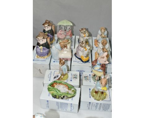 TWELVE BOXED ROYAL ALBERT BEATRIX POTTER FIGURES, comprising Goody and Timmy Tiptoes, Pigling Eats his Porridge, Peter in Bed