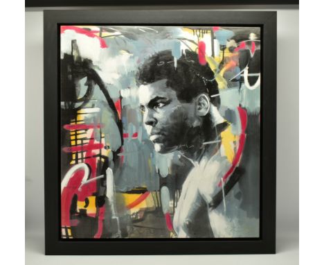 ZINSKY (BRITISH CONTEMPORARY) 'KING OF THE RING', a signed limited edition hand embellished print on canvas, depicting a cont