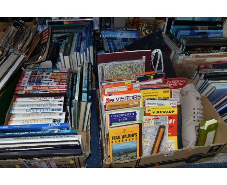 SIX BOXES OF BOOKS AND MAPS, containing approximately 110 titles in hardback and paperback format on the subject of British, 