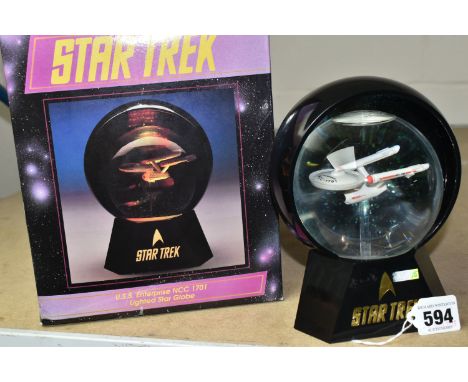 A BOXED WILLITTS DESIGNS STAR TREK GLOBE, U.S.S Enterprise NCC1701, the first of three limited editions, battery operated mul