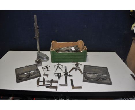 A TRAY CONTAINING ENGINEERING TOOLS including Imperial spanners by King Dick, Britool, BSA, Lister etc, a 2-3''  and 3-4''  M