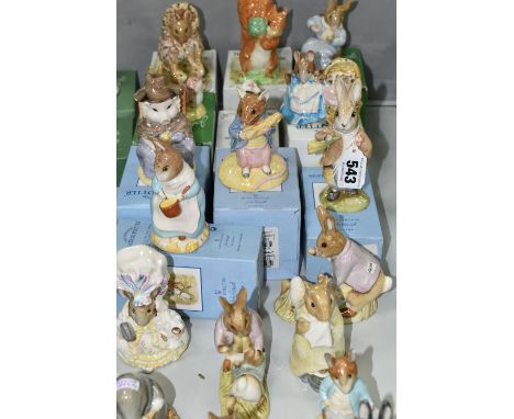 TWENTY BESWICK BEATRIX POTTER FIGURES, comprising boxed: Benjamin ate a Lettuce Leaf BP-10a backstamp, Mrs Rabbit Cooking BP-