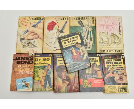 JAMES BOND - FLEMING, IAN, ten books, four Jonathan Cape hardbacks with dust wrappers, comprising 'Thunderball' (first editio