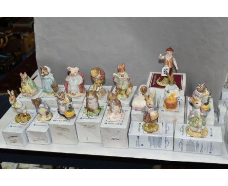 SIXTEEN BOXED ROYAL ALBERT BEATRIX POTTER FIGURES, comprising Mr McGregor, Gentleman Mouse Made a Bow, Aunt Pettitoes, Mr Jer