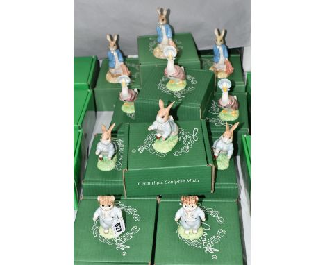 ELEVEN BOXED BESWICK BEATRIX POTTER FIGURES, comprising  three x Peter and the Red Pocket Handkerchief BP-10a backstamp (one 